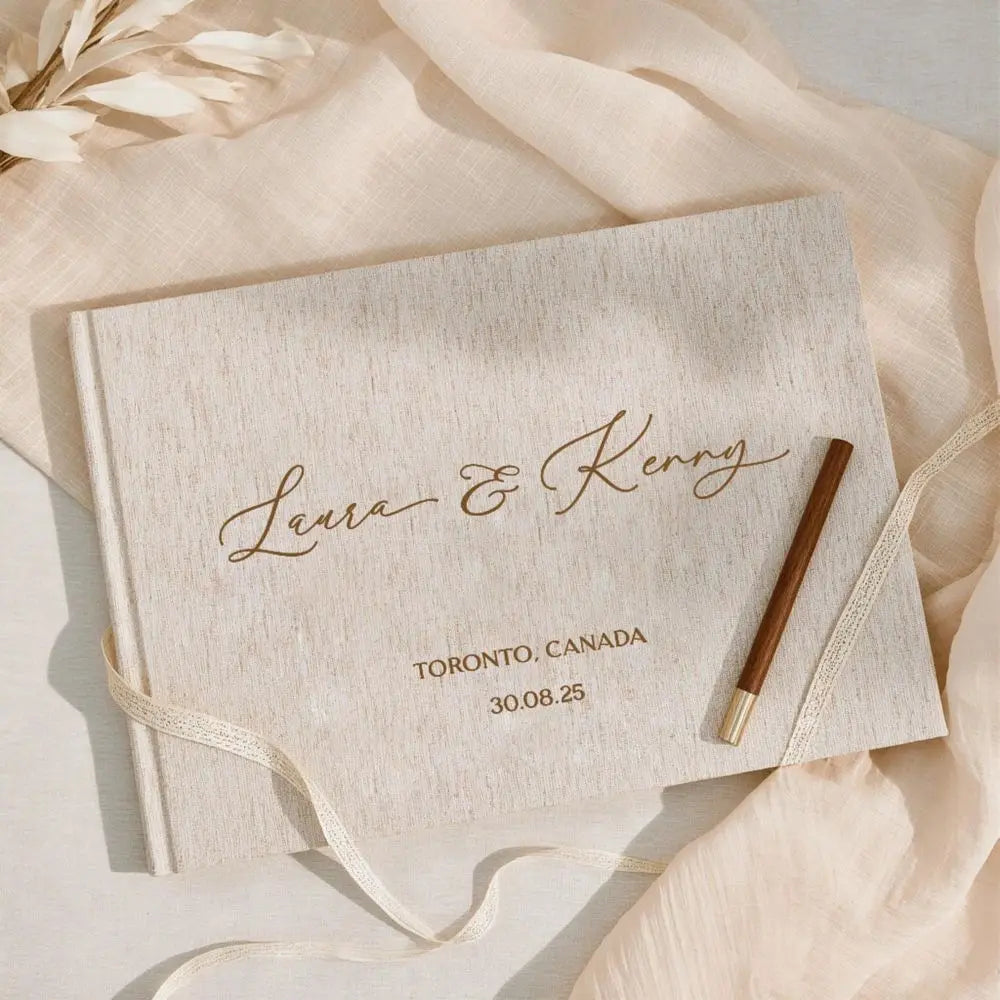 Personalized Linen Hardcover Guestbook