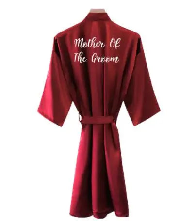 Bridal Party Robes Satin Burgundy
