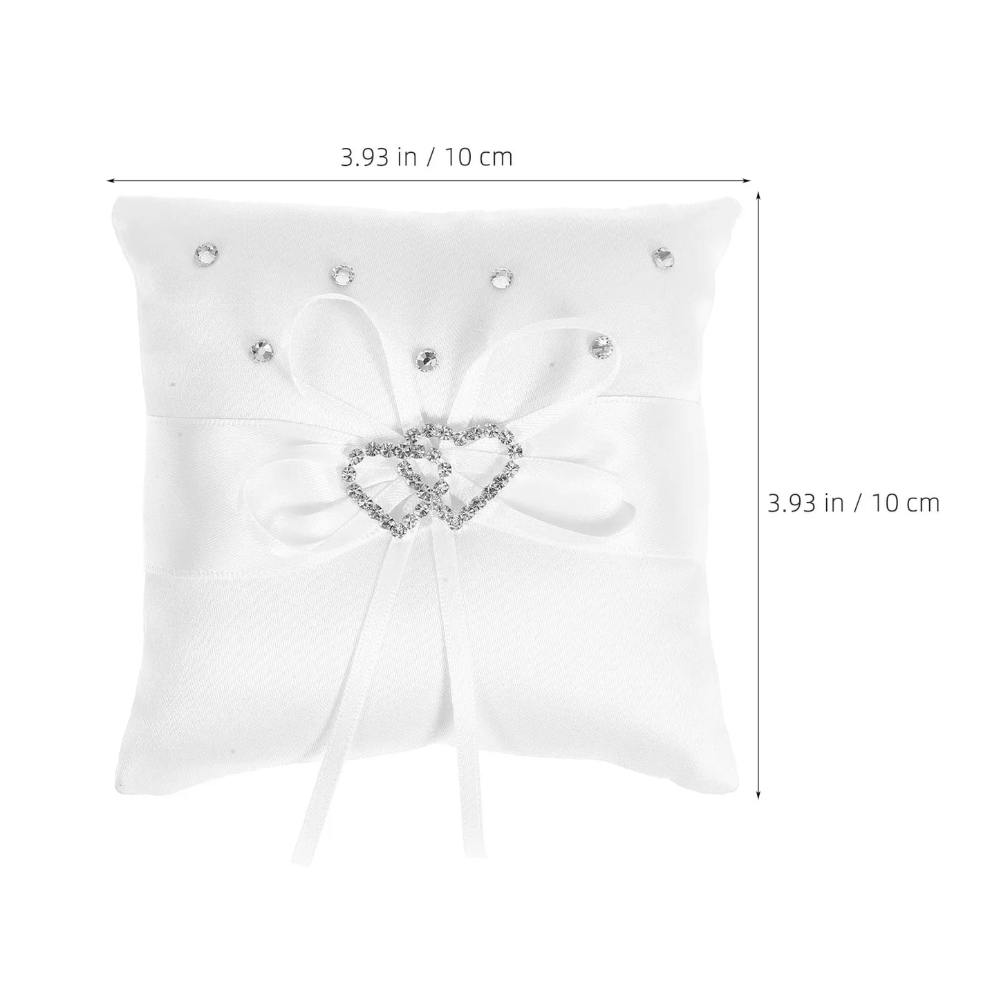 Double Heart Wedding Ring Pillow