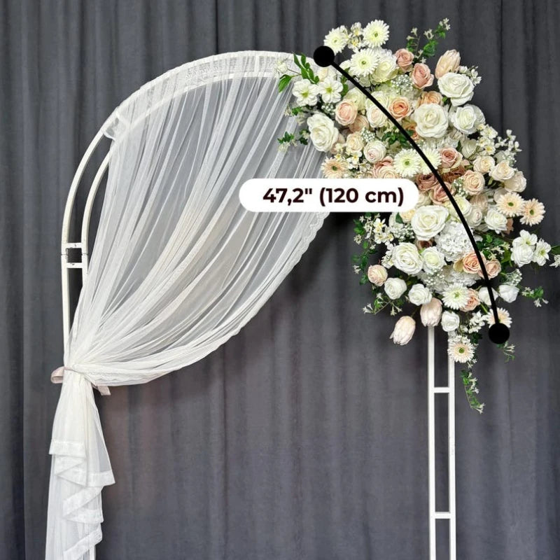 White Peach Artificial Flower Wedding Arch