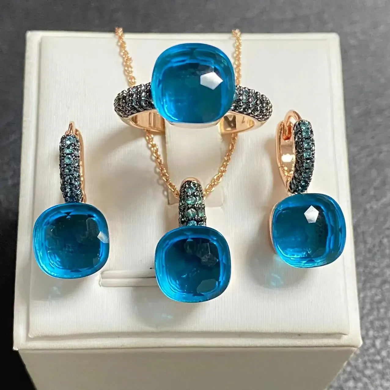 Crystal Zirconia Set Ring Earrings Pendant
