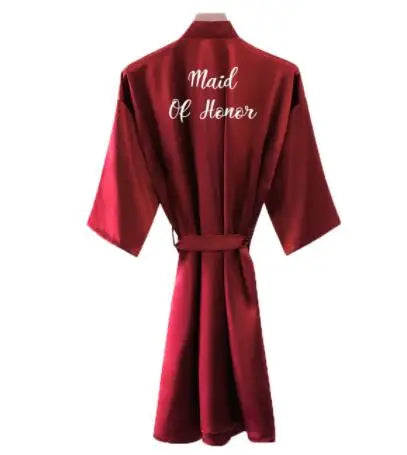 Bridal Party Robes Satin Burgundy