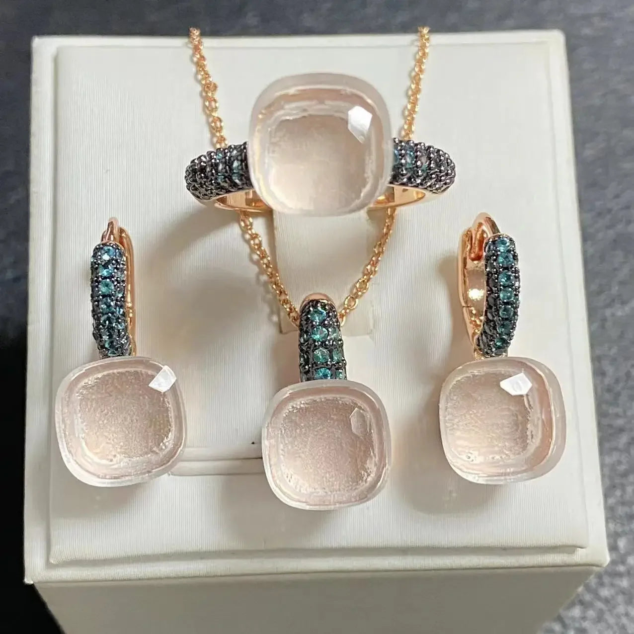 Crystal Zirconia Set Ring Earrings Pendant