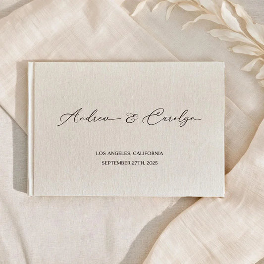 Personalized Linen Hardcover Guestbook