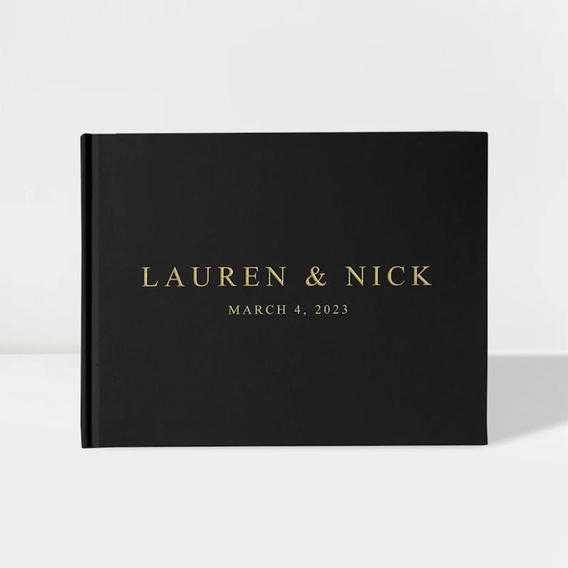 Black Personalized Wedding Guest Book