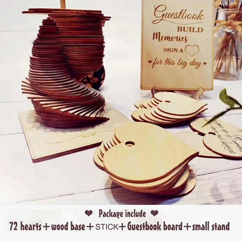 Wooden Heart Guest Book Heart Message Display
