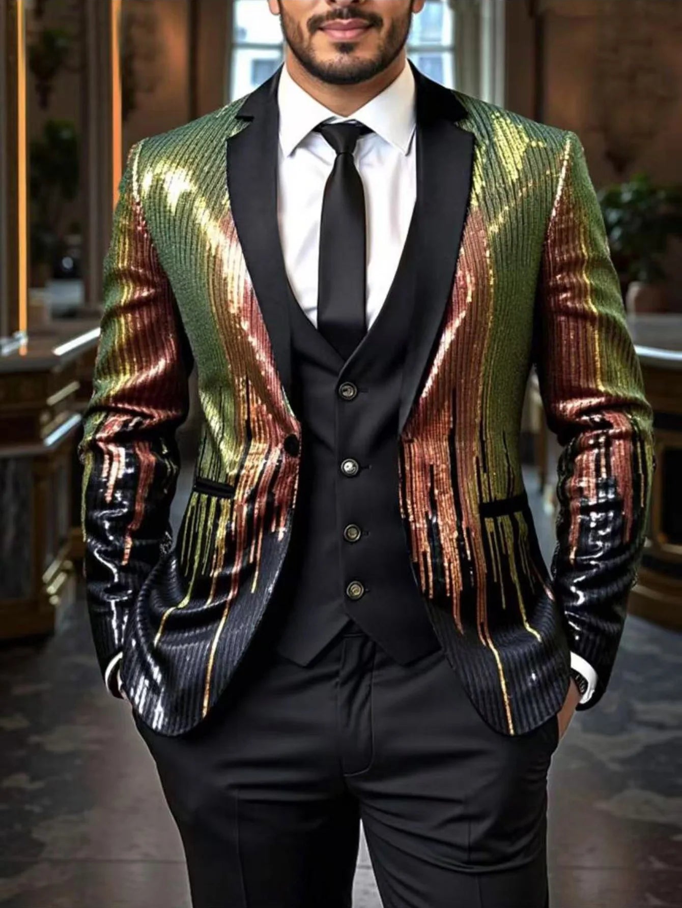 Sequin Tuxedo Jacket for Men -.