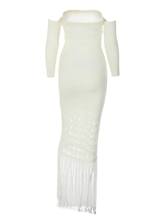 Crochet Long Tube Fringe Dress