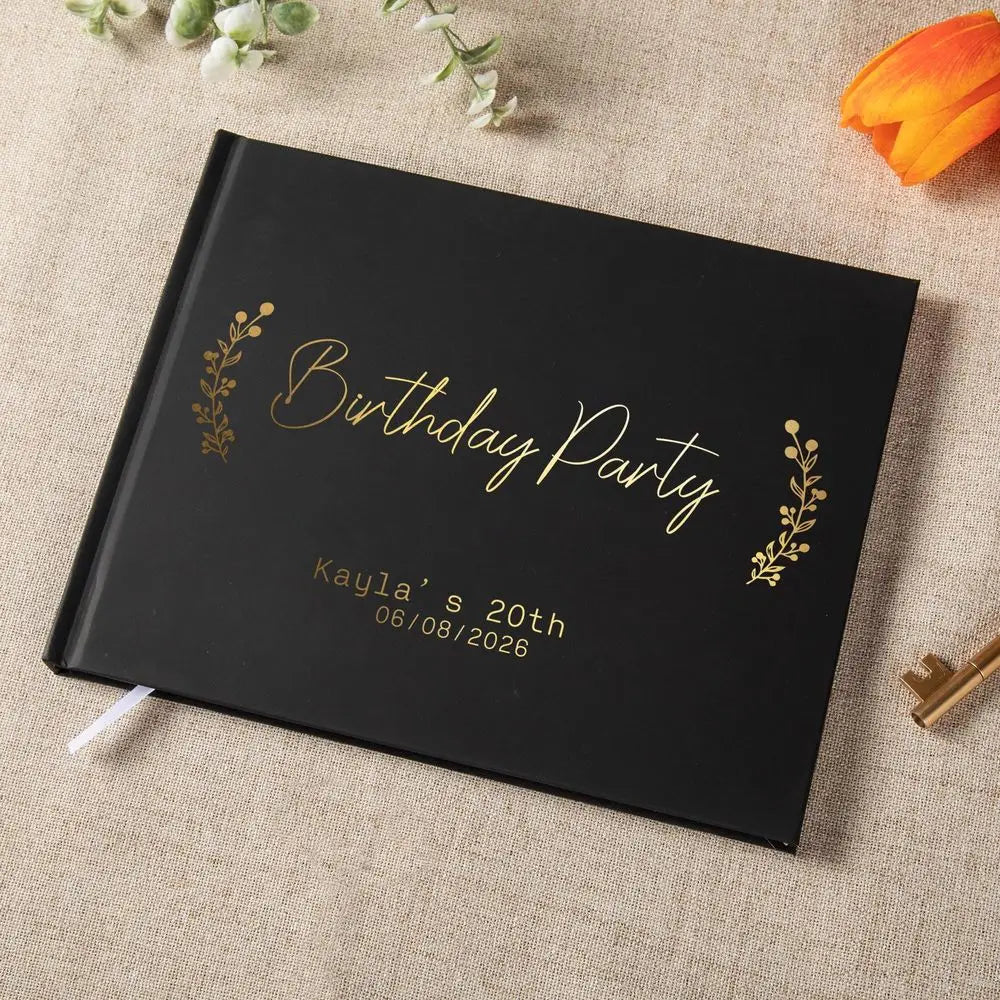 Personalized White/Black Guest Book