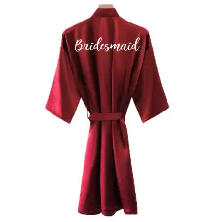 Bridal Party Robes Satin Burgundy