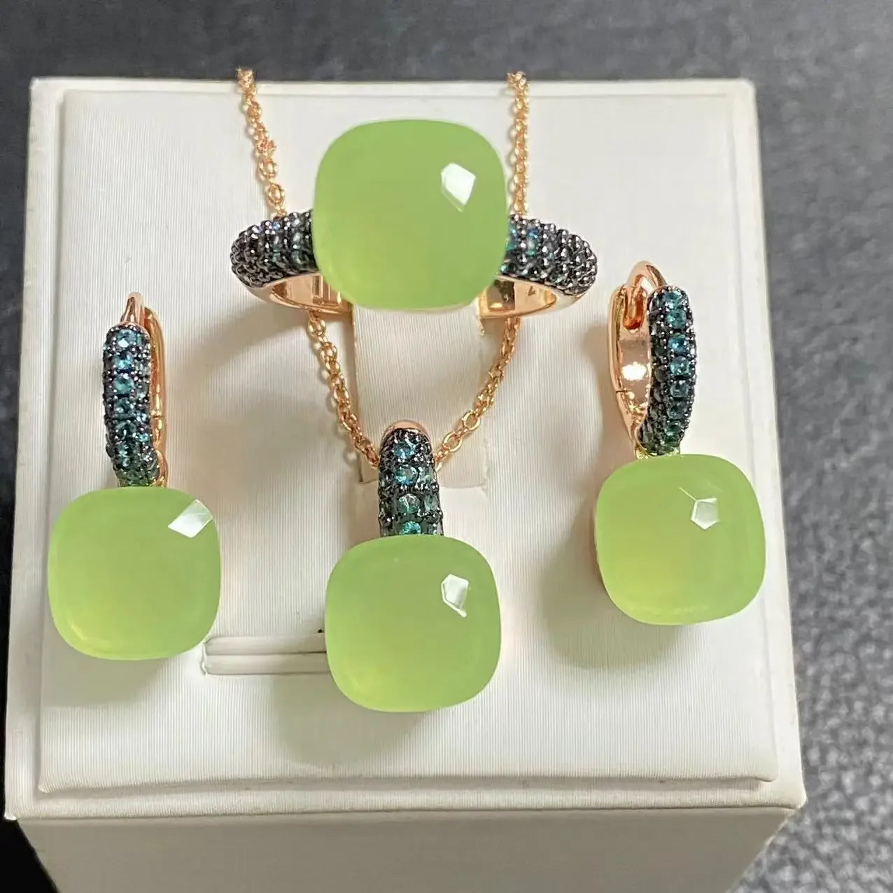 Crystal Zirconia Set Ring Earrings Pendant