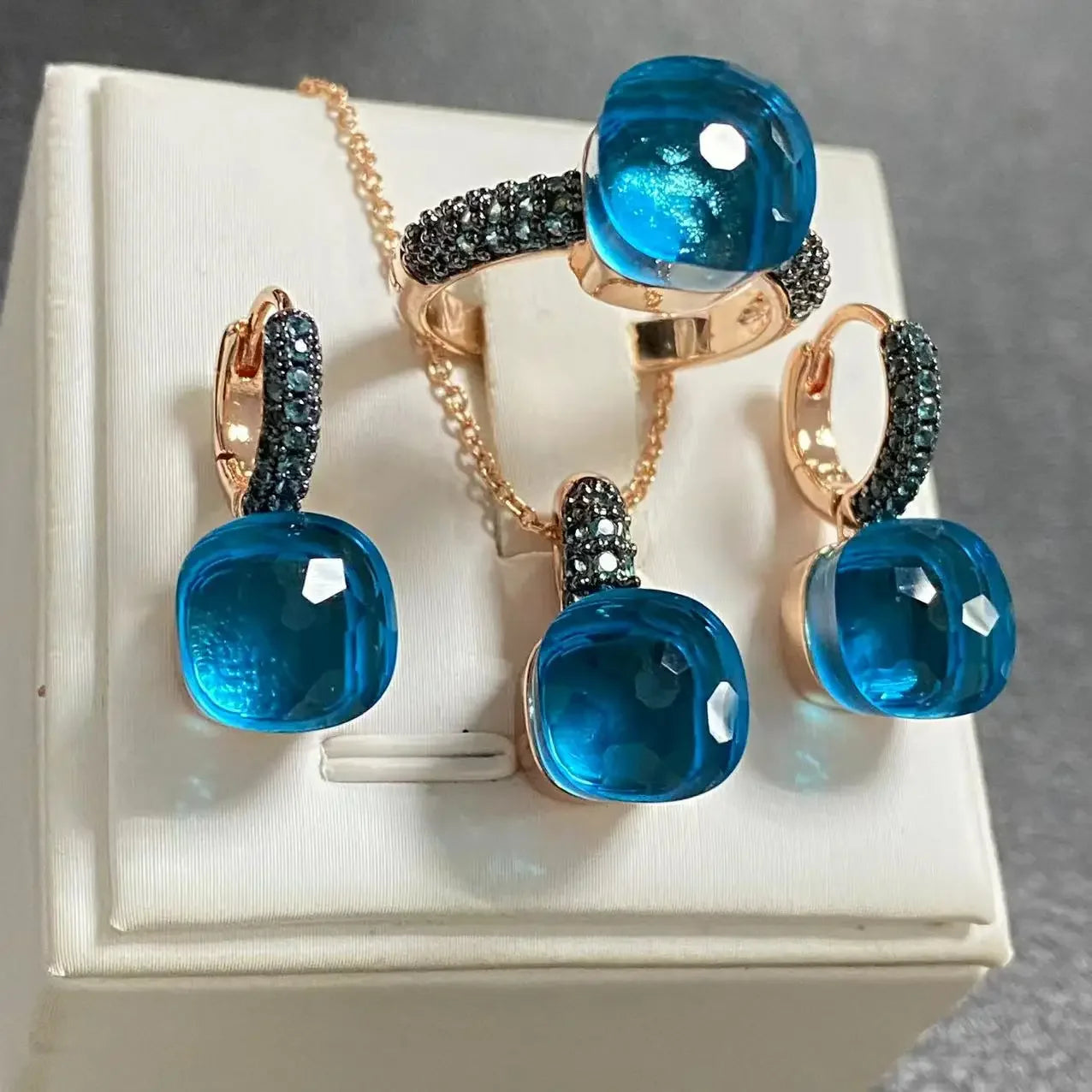 Crystal Zirconia Set Ring Earrings Pendant