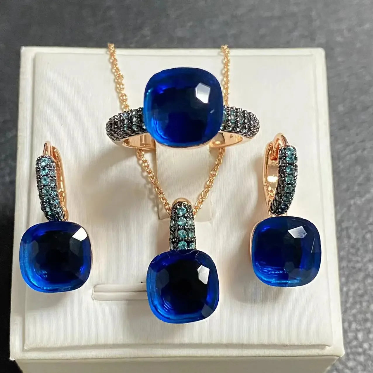 Crystal Zirconia Set Ring Earrings Pendant