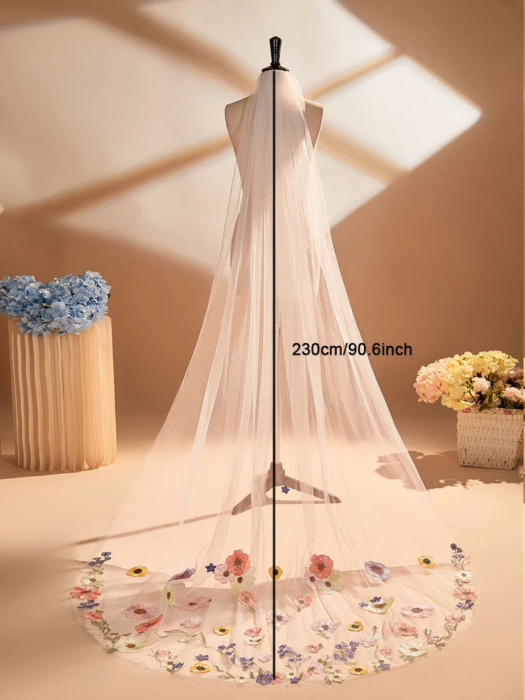 Floral Bridal Wedding Veil