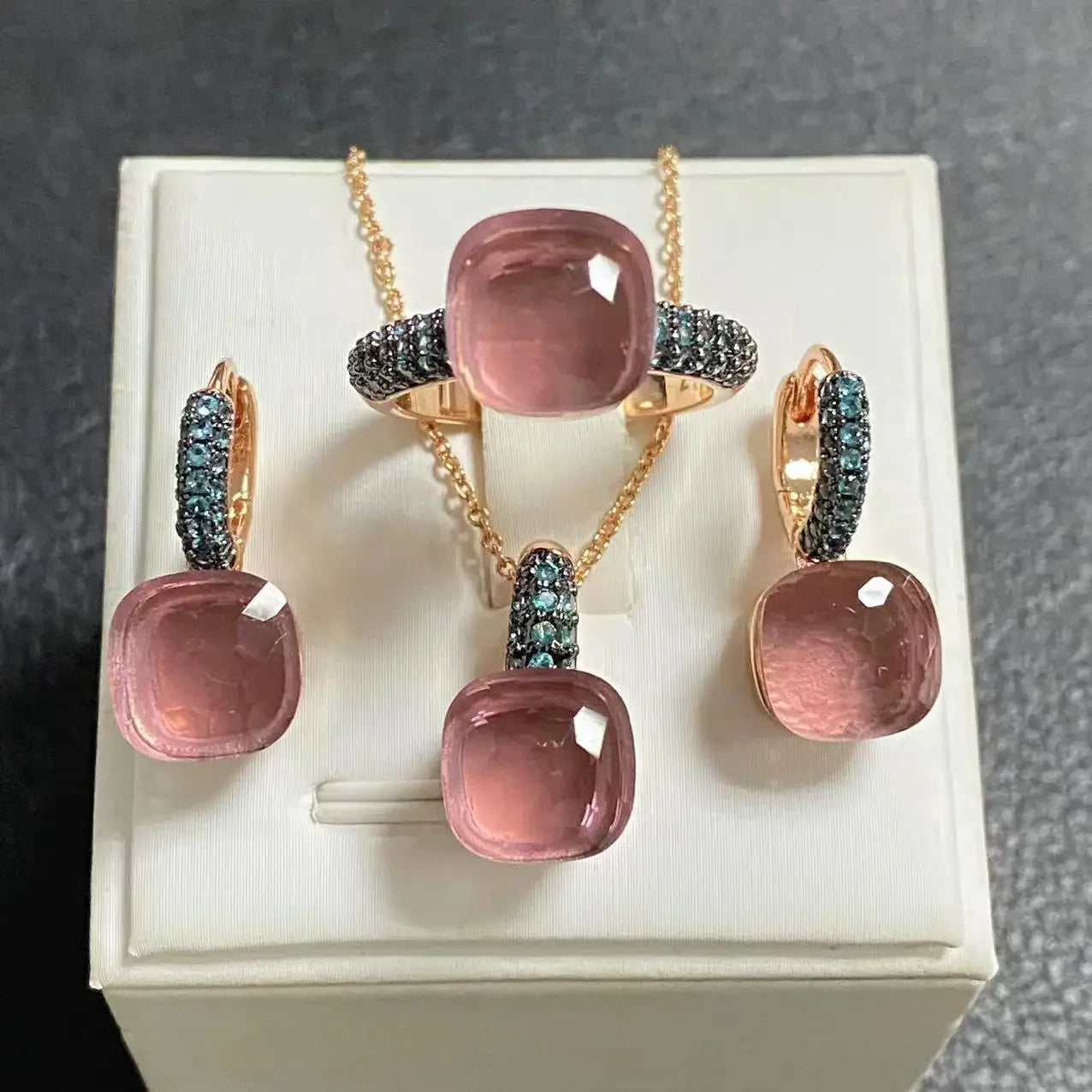 Crystal Zirconia Set Ring Earrings Pendant
