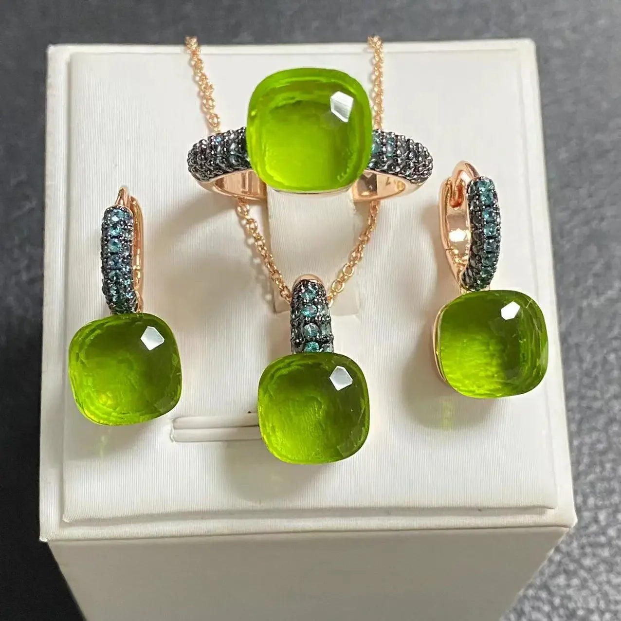Crystal Zirconia Set Ring Earrings Pendant