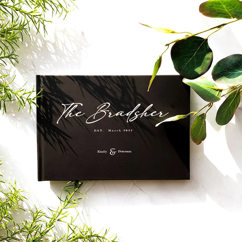 Black Personalized Wedding Guest Book