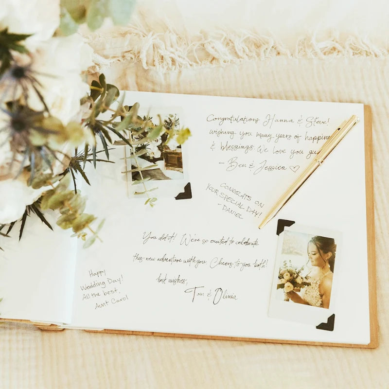 Wooden Guest Book Personalized Wedding Book