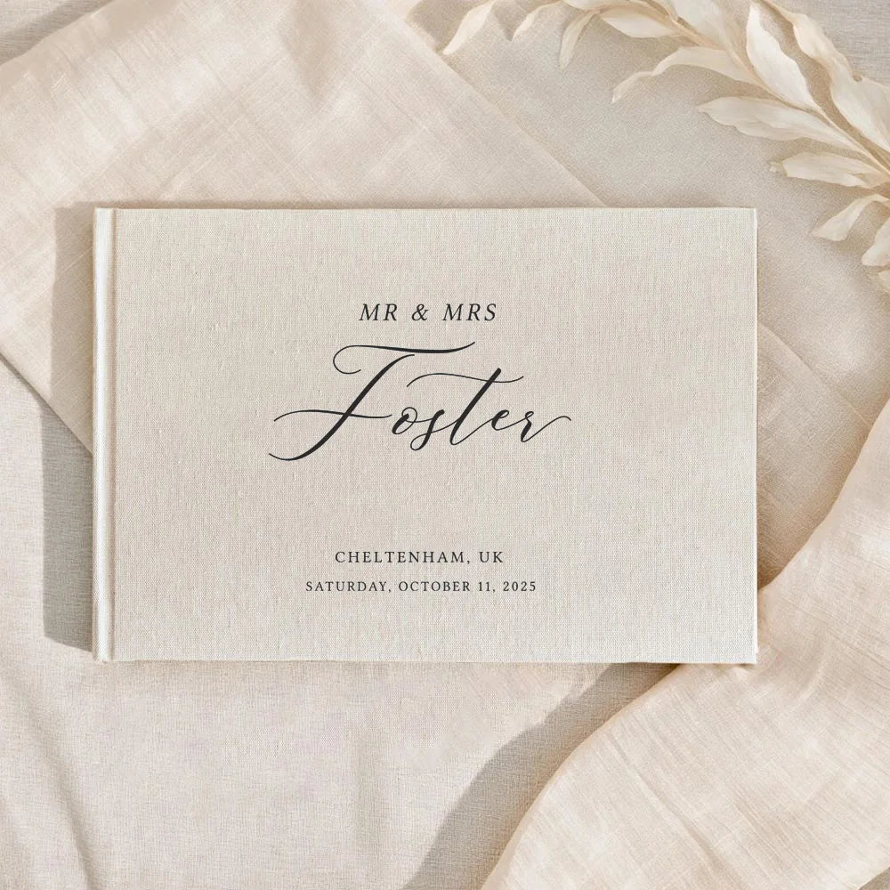 Personalized Linen Hardcover Guestbook