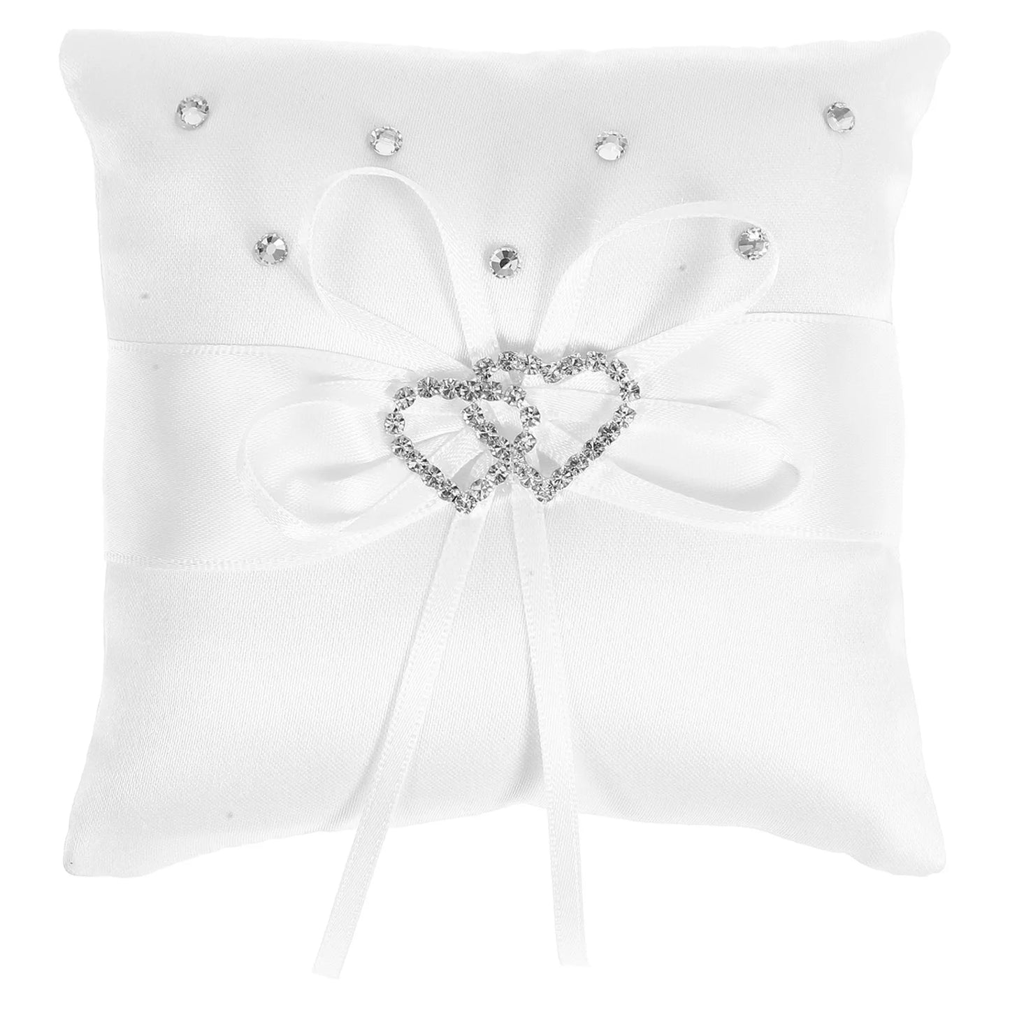 Double Heart Wedding Ring Pillow