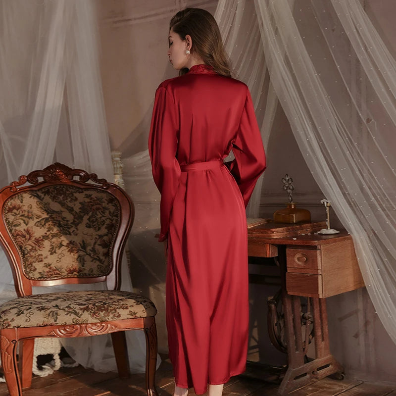 Bridal Wedding Robe Lace Trim Nightgown