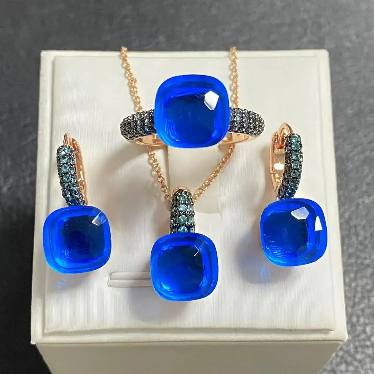 Crystal Zirconia Set Ring Earrings Pendant