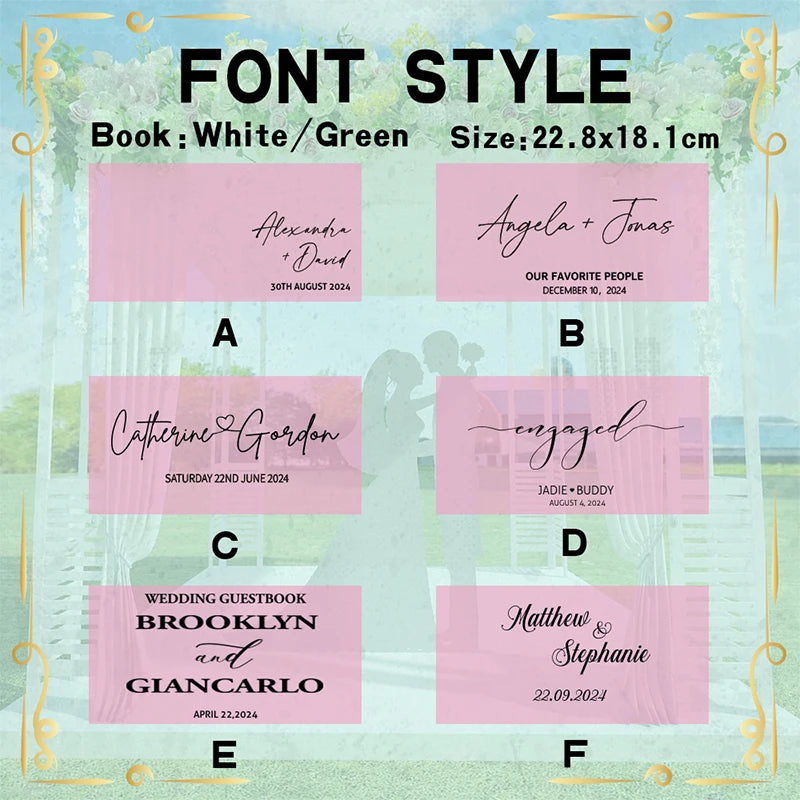 Black Personalized Wedding Guest Book