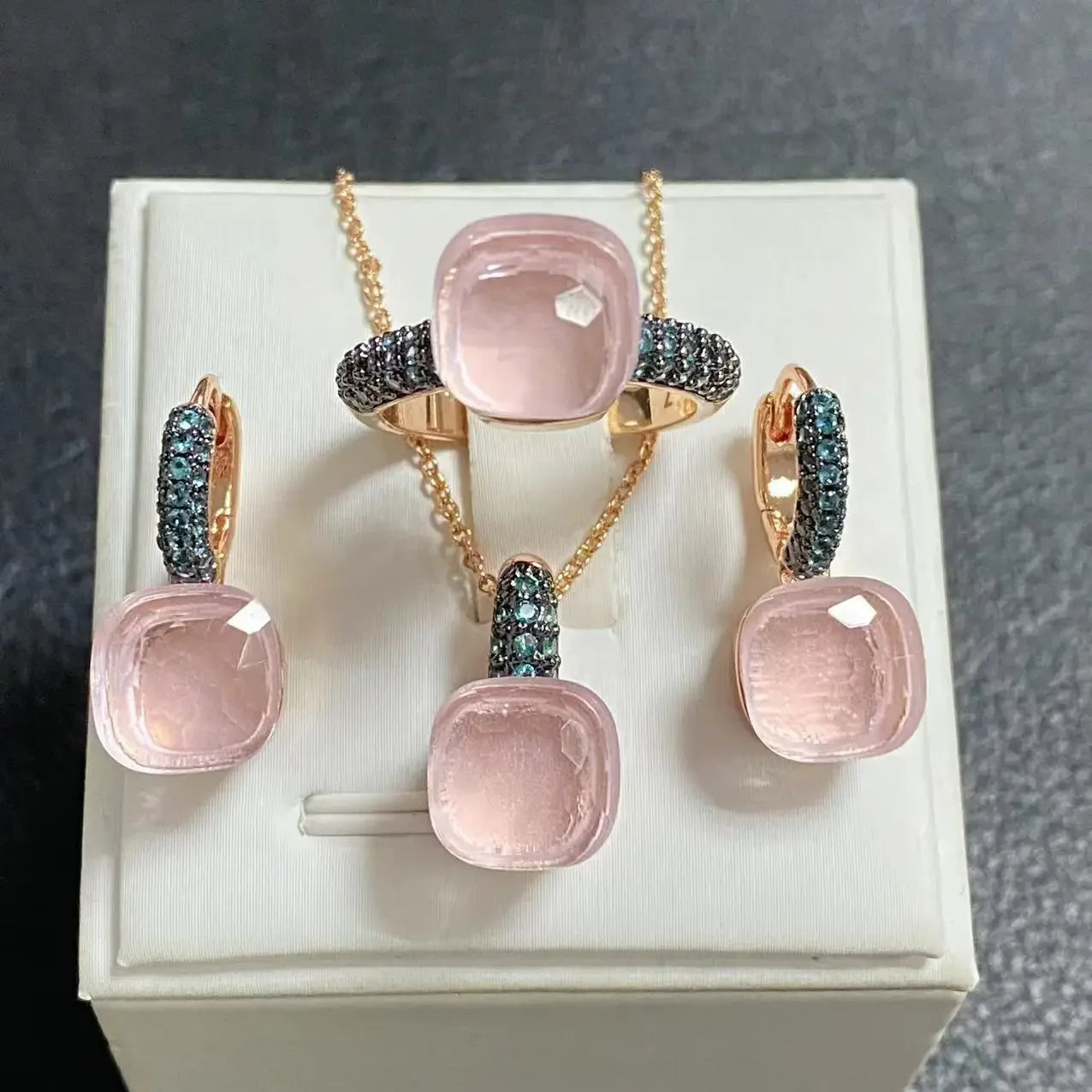 Crystal Zirconia Set Ring Earrings Pendant