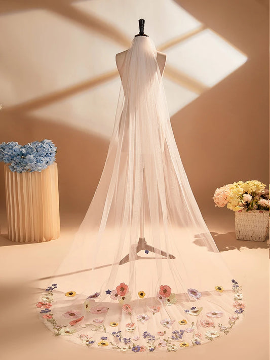Floral Bridal Wedding Veil