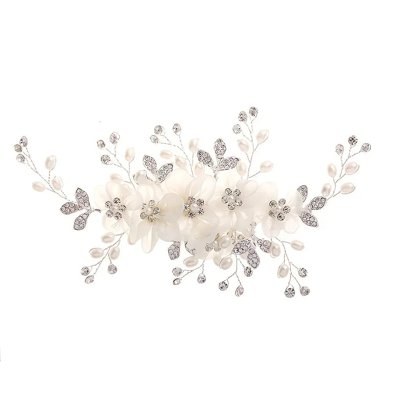 Bridal Flower Pearl Hair Clip Comb