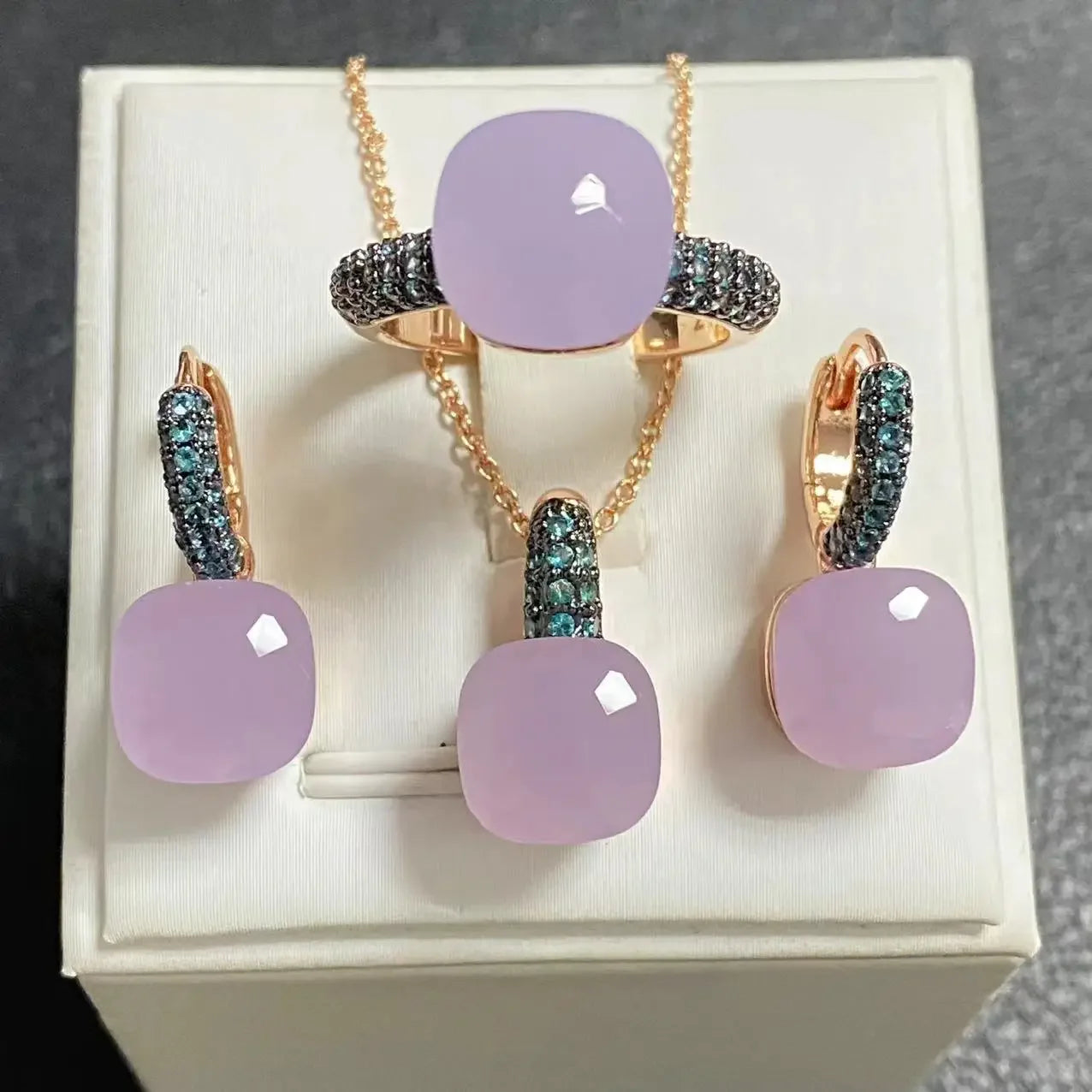 Crystal Zirconia Set Ring Earrings Pendant