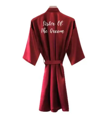 Bridal Party Robes Satin Burgundy