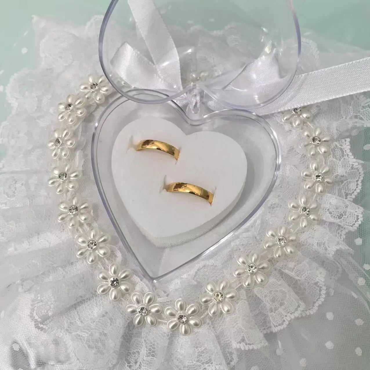 Wedding Ring Pillow with Ring Holder