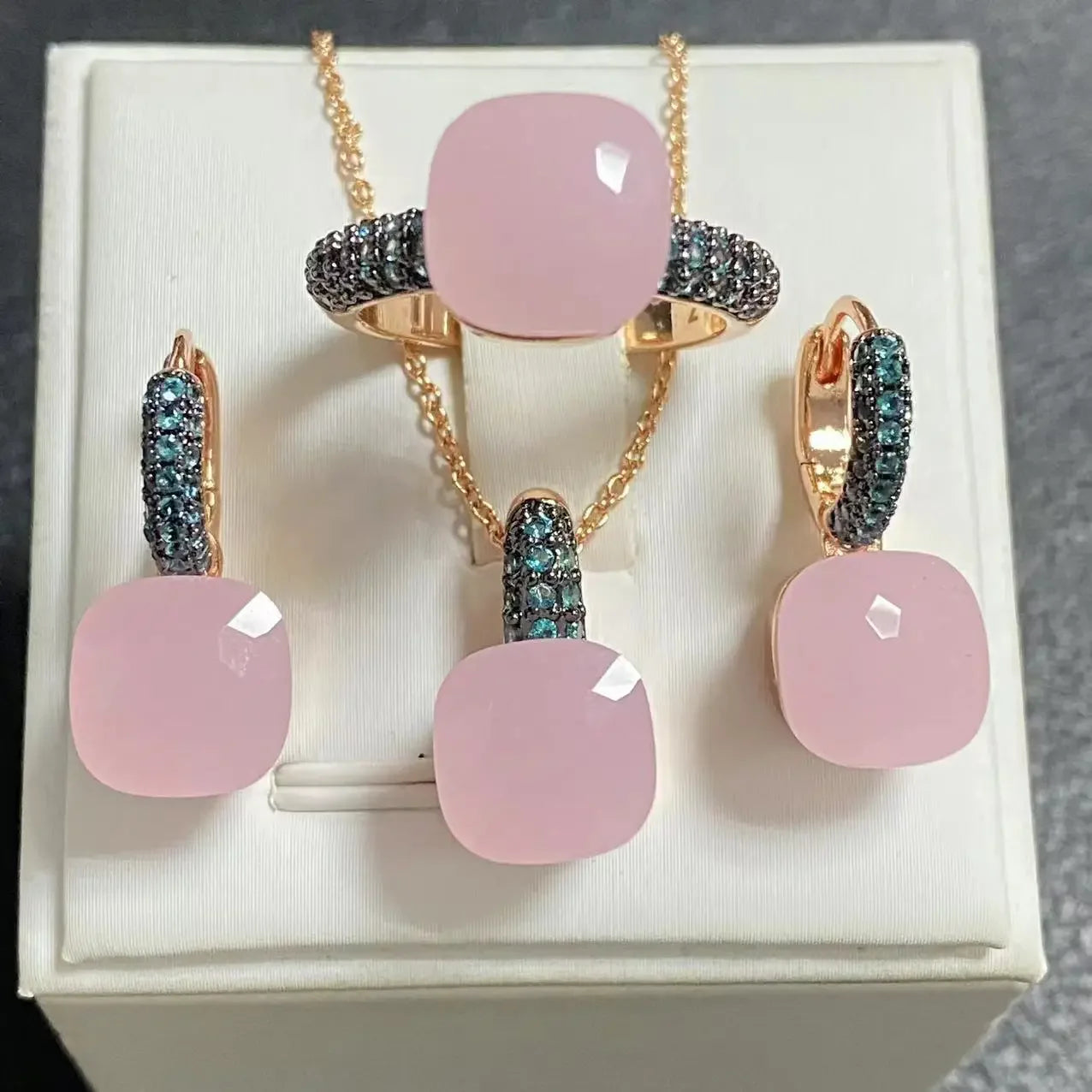 Crystal Zirconia Set Ring Earrings Pendant