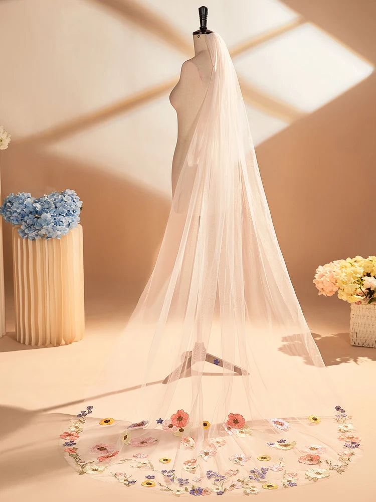 Floral Bridal Wedding Veil