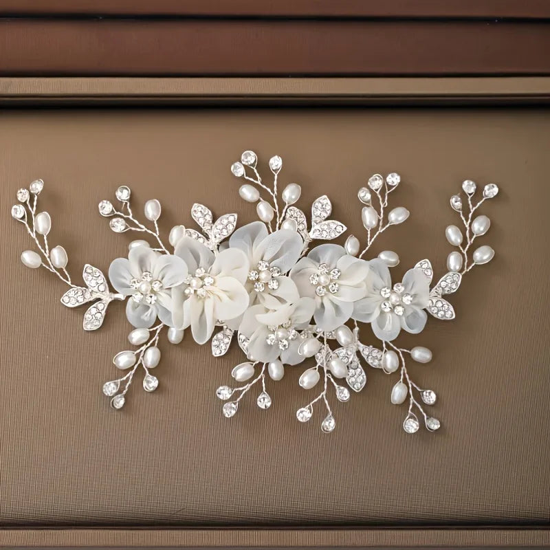 Bridal Flower Pearl Hair Clip Comb