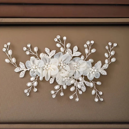 Bridal Flower Pearl Hair Clip Comb