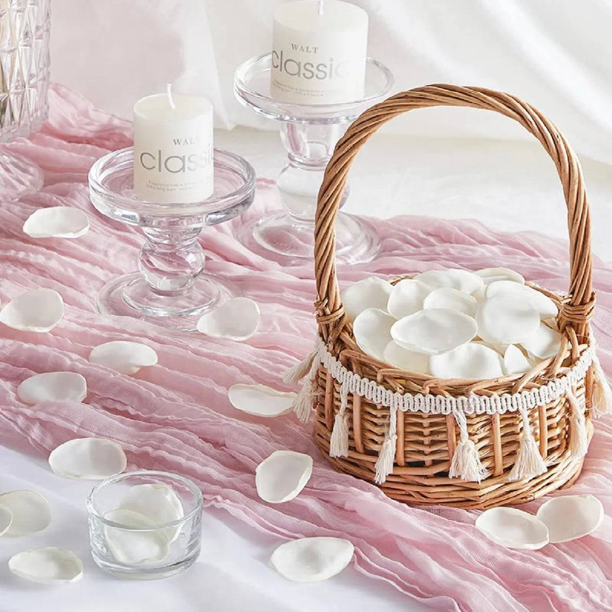 300pcs Ivory Silk Rose Petals