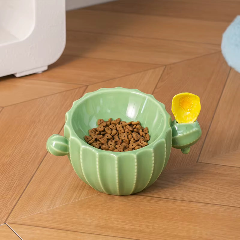 Cat Bowl Ceramic High Food Drinking Bowl