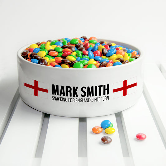 Personalised Snacking England Bowl