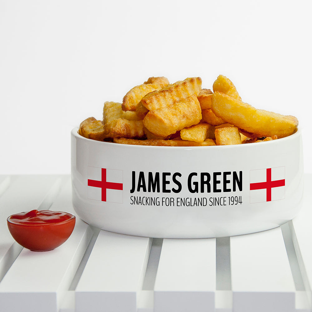 Personalised Snacking England Bowl