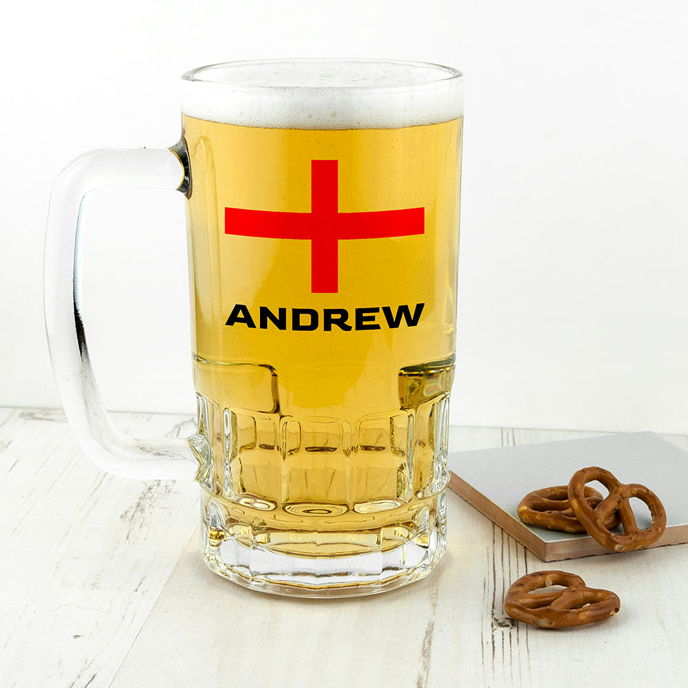 Personalised England Beer Glass
