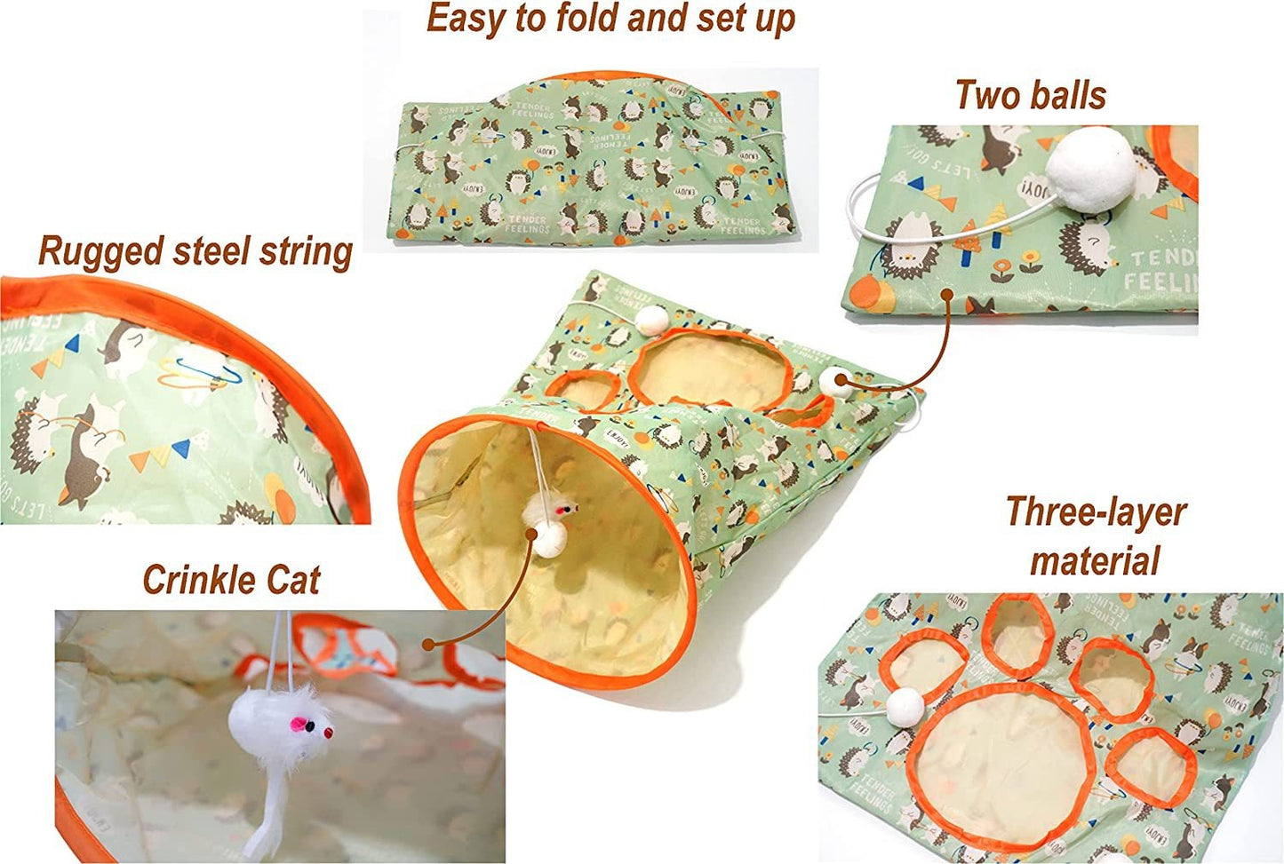 Crinkly Cat Tunnel With Toys
