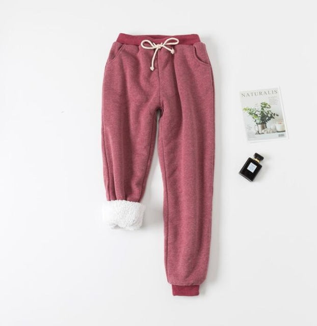 Fleece lined cotton jogging pants in grey, green, pink, yellow and orange