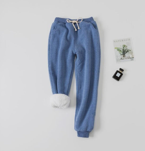 Fleece lined cotton jogging pants in grey, green, pink, yellow and orange