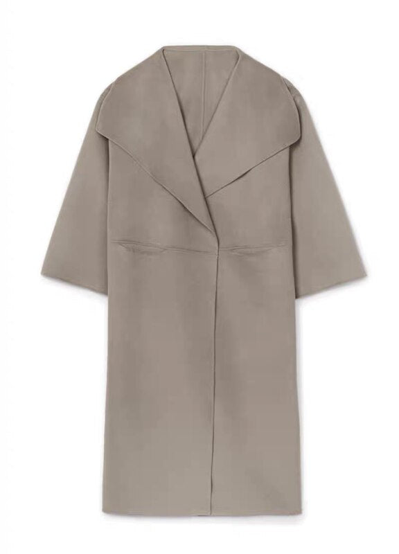 Cashmere Wool Long Tote Coat
