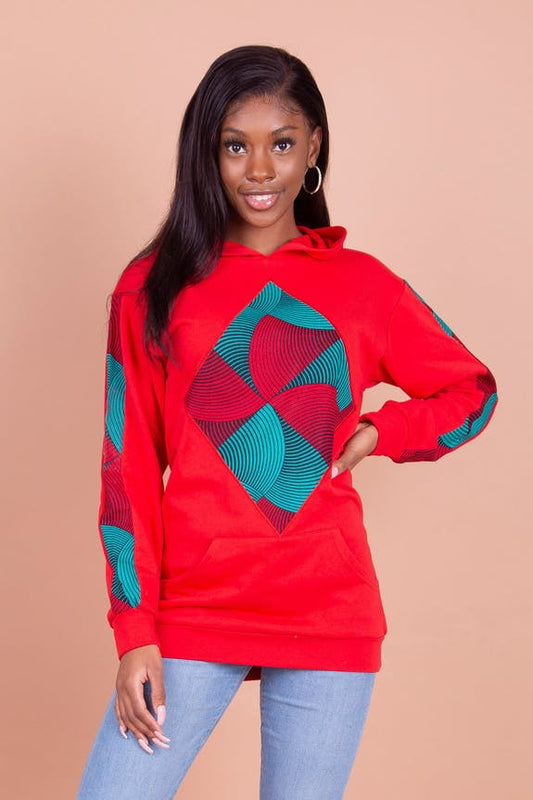 Blaze African Print Ankara Hooded Sweatshirt by Lohi