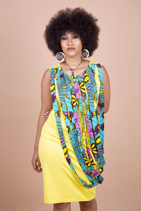 Francine Dress by Lohi, African inspired yellow shift