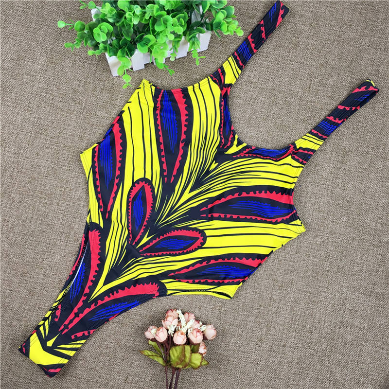 African Print One Piece Swimsuit