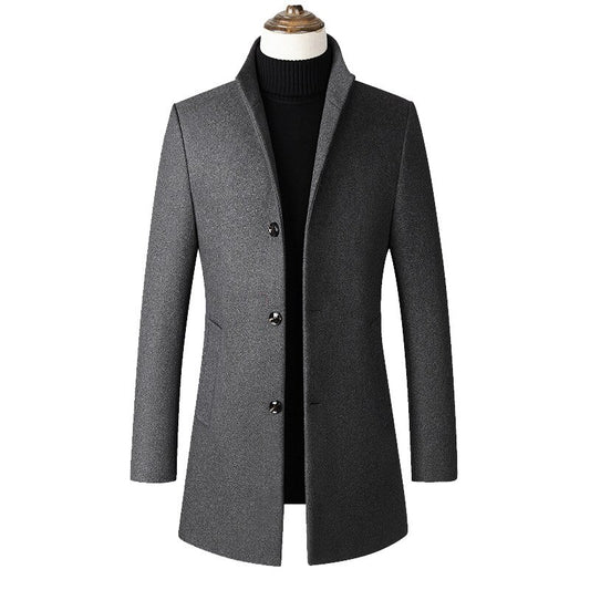 Men's Thick Wool Trench Style Coat